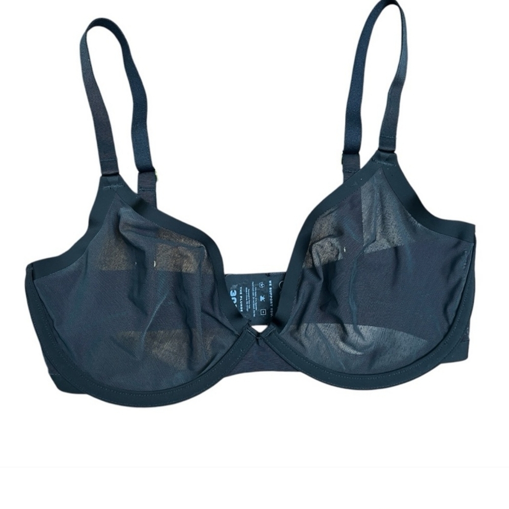 CUUP The Plunge Underwire Bra Black Sheer 36E 36DD NWOT - Picture 3 of 8